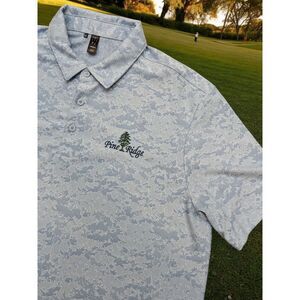 Adidas Golf Blue Camo Pine Ridge Logo Polo Shirt - L‎
